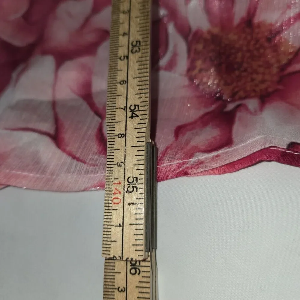 Crystal Doll Women Size‎ 5 Dress Floral Padded Pink Peony Slit Sleeveless Lined